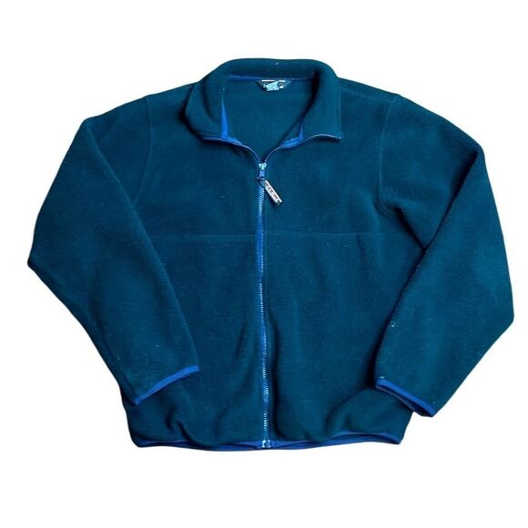 Vintage LL Bean Men’s Zip Up Fleece Forest Green Small - Picture 1 of 8